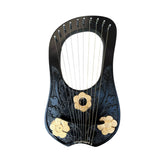 Black Lyre Harp 10 Metal Strings With Free Tuning Key And Carrying Case Rosewood