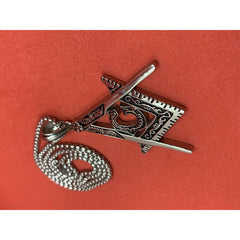 Freemasonry G Symbol Stainless Steel Necklace Masonic Square And Compass Pendant