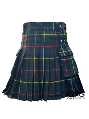 Scottish Men's Tartan Utility Leather Strap Kilt Hunting Stewart Tartan Kilt