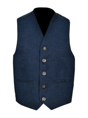 Men's Scottish Blue Wool Argyle Style Jacket 5 Button Vest Kilt wedding Jacket