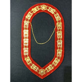 Masonic Regalia Shriners Dress Collar On Red Velvet Gold Metal Chain Collar