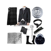 Men's Argyle Jacket 9 Pieces kilt set Dress Traditional Kilt Outfit Available in Various 50+ Tartan Colors.