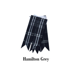 Scottish Hamilton Grey Tartan 8 Yard Kilt with Matching Flashes and Fly Plaid