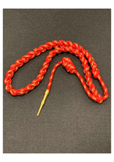 Shoulder Cord- Aiguillette Interwoven Red And Gold 1 Knot 1 Brass Tip High quality Handmade with Twisted Red And Gold Threads