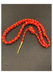 Shoulder Cord- Aiguillette Interwoven Red And Gold 1 Knot 1 Brass Tip High quality Handmade with Twisted Red And Gold Threads