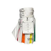 Men's White Rainbow Hybrid kilt Pride Kilt LGBT Gay Kilt Modern Utility Kilt