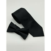 Craft Masonic Square and Compass Black Tie And Bow Tie Set Handmade Masonic Tie Bow Set