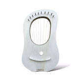 Rosewood White Lyre Harp 10 Metal Strings With Free Tuning Key And Carrying Case
