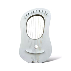 Rosewood White Lyre Harp 10 Metal Strings With Free Tuning Key And Carrying Case