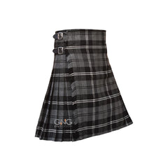 Scottish Hamilton Grey 8 Yard Kilt for Men Traditional Highland Tartan Kilt