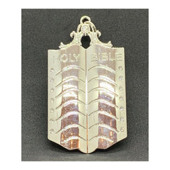 Masonic Collar Jewel Chaplain Holy Bible Silver Freemason Mason