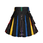 Scottish Laces Rainbow kilt Men Hybrid Pride Kilt LGBT Kilt Modern Utility Kilt
