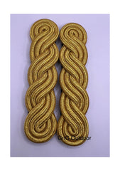 Shoulder Epaulettes Boards Gold 3 Ply 5 Curls Black Backing And Leather Strap Made With All Gold Mylar Shoulder Boards Pair