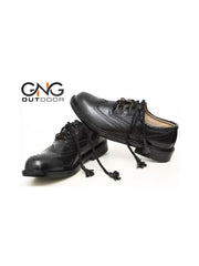 Men's Black Scottish Ghillie Brouge Shoes Kilt Leather Shoes
