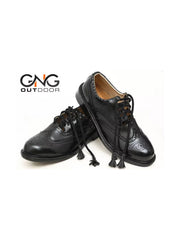 Men's Black Scottish Ghillie Brouge Shoes Kilt Leather Shoes