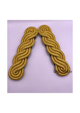 Shoulder Epaulettes Boards Gold 3 Ply 5 Curls Black Backing And Leather Strap Made With All Gold Mylar Shoulder Boards Pair