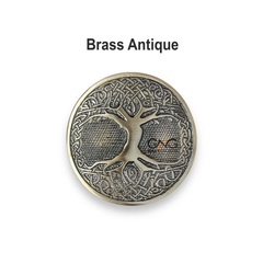 Men's Celtic Tree Kilt Belt Buckle Scottish Round Brass Antique Belt Buckle