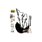 Highland Rosewood Bagpipe Full Silver Mounts Black Cover With Bag & Tutor Book