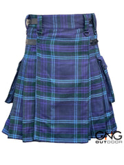 Scottish Men's Spirit of Scotland Leather strap kilt Highland Utility kilt