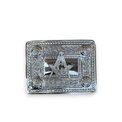 Scottish Masonic Badge kilt Belt Buckle Chrome Finish Belt Buckle