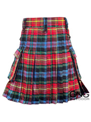 Scottish Men's LGBT Leather strap kilt Highland Utility kilt Size 28" to 62"