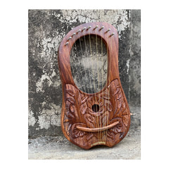 Rosewood Flower Lyre 10 Strings Harp Lyre Design Premium Quality Lyre