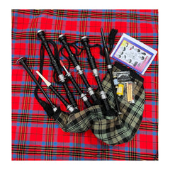 Scottish Bagpipe Black Watch Weather Silver Mounts Rosewood Highland Bagpipe