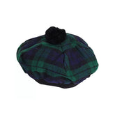 Men's Black Watch TAM o' SHANTER Hat Bonnet Beret Balmorals Tartan Tammy Hat