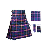Scottish Masonic Tartan 8 Yard Kilt for Men with Matching Flashes and Fly Plaid