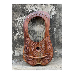 Rosewood Flower Lyre 10 Strings Harp Lyre Design Premium Quality Lyre