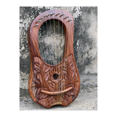 Rosewood Flower Lyre 10 Strings Harp Lyre Design Premium Quality Lyre