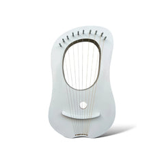 Rosewood White Lyre Harp 10 Metal Strings With Free Tuning Key And Carrying Case