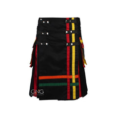 Men's New Style Rainbow Hybrid Pride Kilt LGBT Gay Kilt Modern Utility Kilt