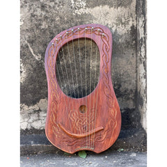 CNC Lyre Harp 10 Metal Strings With Free Tuning Key And Carrying Case Sheesham Wood Lyre Harp