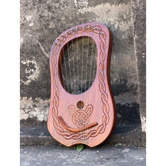 CNC Lyre Harp 10 Metal Strings With Free Tuning Key And Carrying Case Sheesham Wood Lyre Harp