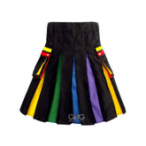 Men's New Style Rainbow Hybrid Pride Kilt LGBT Gay Kilt Modern Utility Kilt