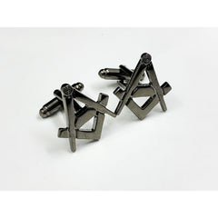 Masonic Freemason Cufflinks Lodge Gift Square Compass Black Enamel Cufflinks