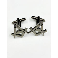 Masonic Freemason Cufflinks Lodge Gift Square Compass Black Enamel Cufflinks