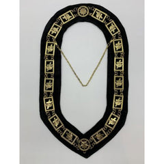 Masonic Regalia Knights Templar Metal Chain Collar Gold On Black Velvet