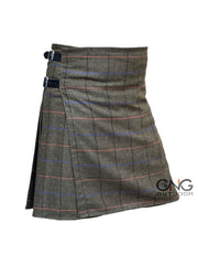 Men's Scottish Brown Tweed Kilt Highland Wool Kilt