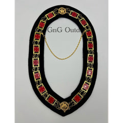 Knights Templar Grand Master Metal Chain Collar Made On Black Velvet Lining