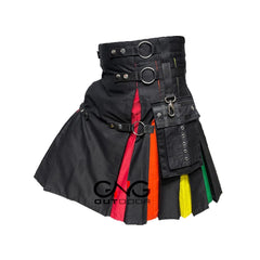 Men's Rainbow Nylon Straps Hybrid Pride Kilt Custom Size LGBT Kilt