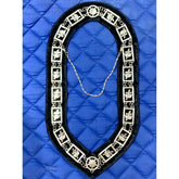 Masonic Regalia Knights Templar Metal Chain Collar SILVER On Black Velvet