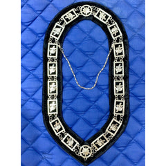 Masonic Regalia Knights Templar Metal Chain Collar SILVER On Black Velvet