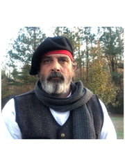 Men's Black And Red Wool Scot Bonnet Tam Hat Scottish Traditional Kilt Beret