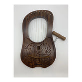 Lyre Harp 10 Metal Strings Free Tuning Key Carrying Case Sheesham Wood Lyre Harp