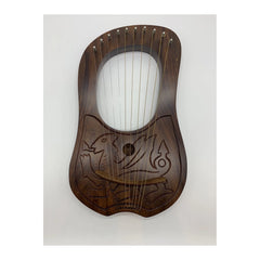 Lyre Harp 10 Metal Strings Free Tuning Key Carrying Case Sheesham Wood Lyre Harp