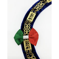 Masonic Regalia Regular Grand Lodge Of Italy Chain Collar Gold On Blue Velvet