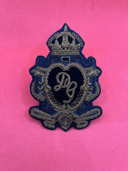 Vintage Style Hand Embroidered Rustic Bullion And Wire Blazer Badge Jacket Patch