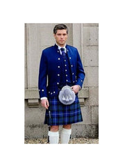 Scottish Royal Blue Doublet Style Jacket Military Piper Drummer jacket & Vest